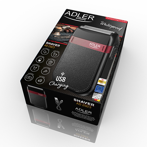 Holící strojček Adler - USB nabíjanie